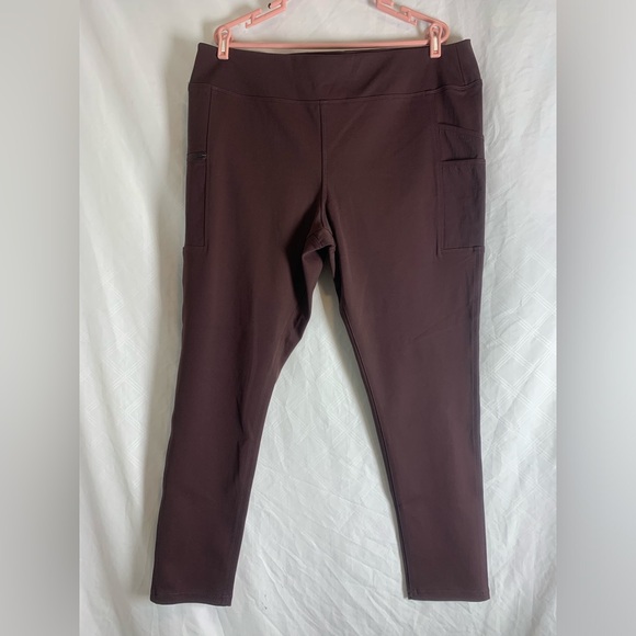 Carhartt Fitted Leggings Maroon size 2XL workwear utility pants - Picture 1 of 8